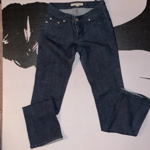 Forever 21 | Dark Blue 5 Pocket Straight Leg Jeans w/ Silver Hardware - Picture 3 of 5